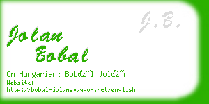 jolan bobal business card
